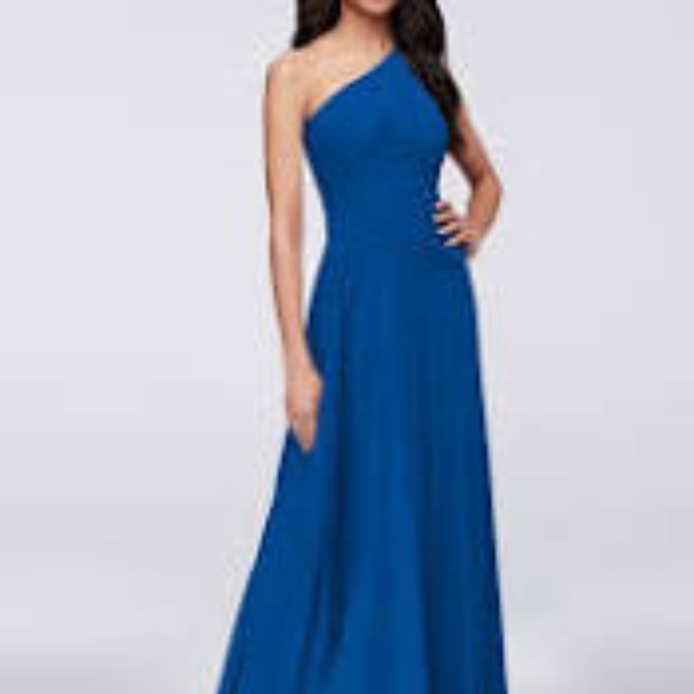 David's Bridal Horizon, One-shoulder Chiffon Dress